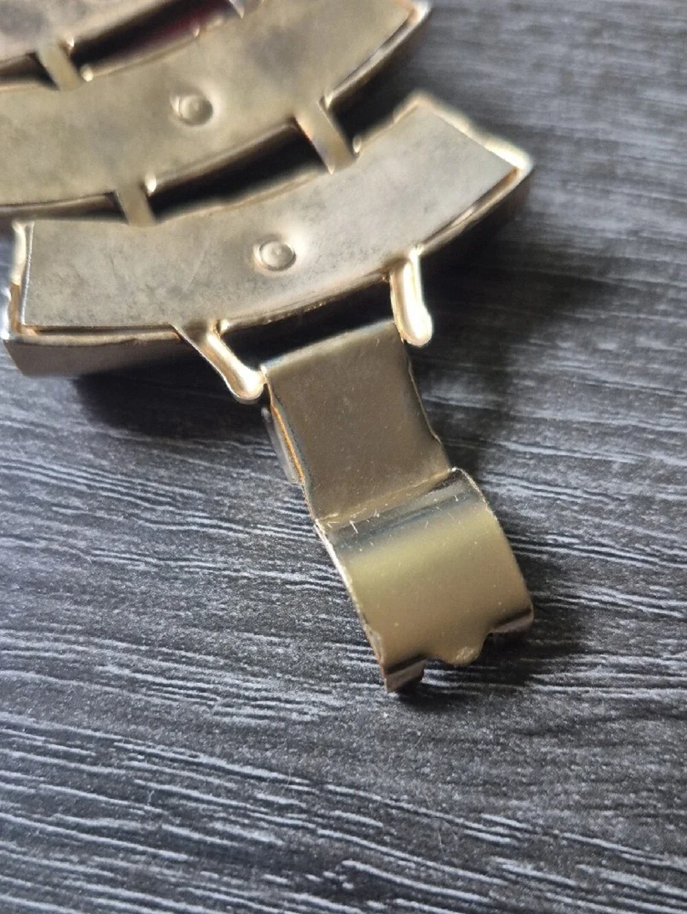 Vintage Red Enamel Metal Bracelet 6.75